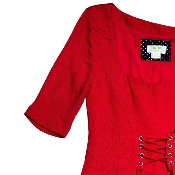 Anthropologie Maeve Red Juliet Corset Mini Dress US 4 - Picture 3 of 10